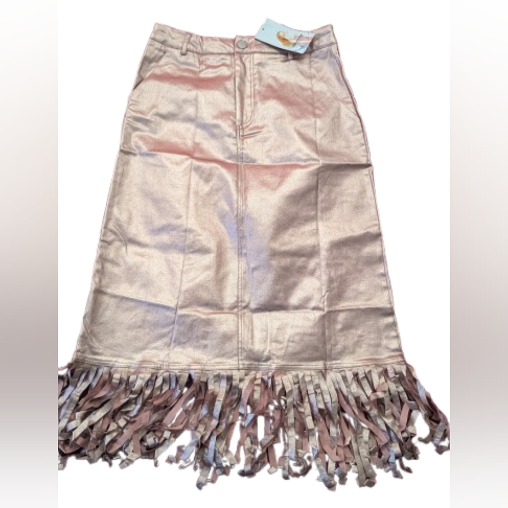 Metallic Fringe Skirt